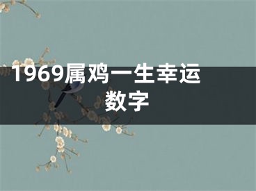 1969属鸡一生幸运数字