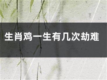 生肖鸡一生有几次劫难