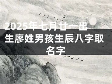 2025年七月廿一出生廖姓男孩生辰八字取名字