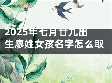 2025年七月廿九出生廖姓女孩名字怎么取