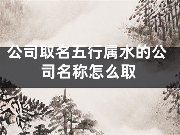 公司取名五行属水的公司名称怎么取