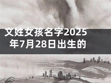文姓女孩名字2025年7月28日出生的