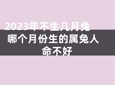 2023年不生几月兔 哪个月份生的属兔人命不好