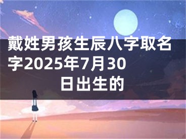 戴姓男孩生辰八字取名字2025年7月30日出生的