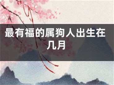 最有福的属狗人出生在几月