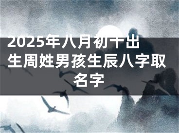 2025年八月初十出生周姓男孩生辰八字取名字