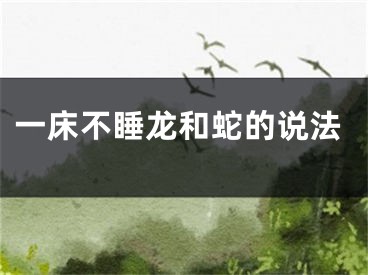 一床不睡龙和蛇的说法