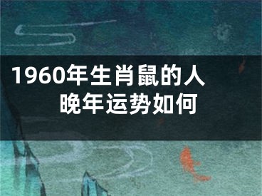1960年生肖鼠的人晚年运势如何