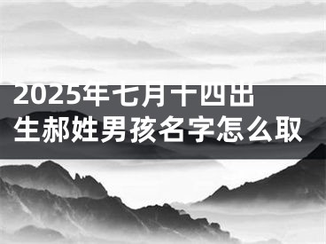 2025年七月十四出生郝姓男孩名字怎么取