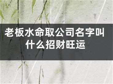 老板水命取公司名字叫什么招财旺运