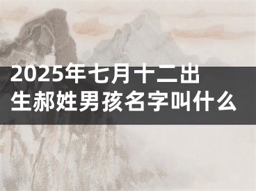 2025年七月十二出生郝姓男孩名字叫什么