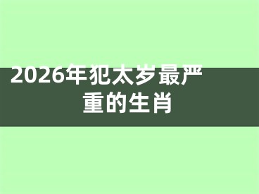 2026年犯太岁最严重的生肖