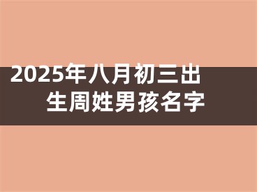 2025年八月初三出生周姓男孩名字