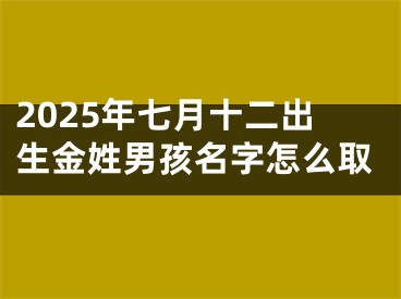 2025年七月十二出生金姓男孩名字怎么取