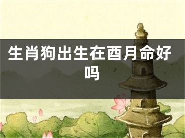 生肖狗出生在酉月命好吗