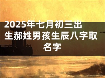 2025年七月初三出生郝姓男孩生辰八字取名字