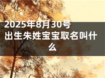 2025年8月30号出生朱姓宝宝取名叫什么