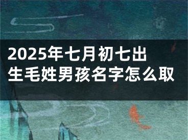 2025年七月初七出生毛姓男孩名字怎么取