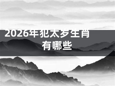 2026年犯太岁生肖有哪些
