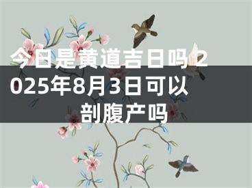 今日是黄道吉日吗 2025年8月3日可以剖腹产吗