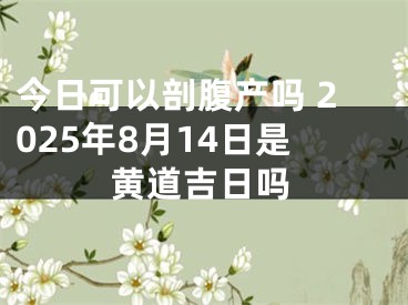 今日可以剖腹产吗 2025年8月14日是黄道吉日吗
