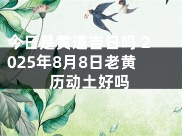 今日是黄道吉日吗 2025年8月8日老黄历动土好吗