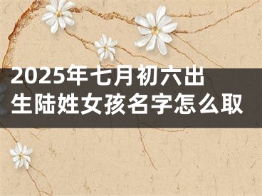 2025年七月初六出生陆姓女孩名字怎么取