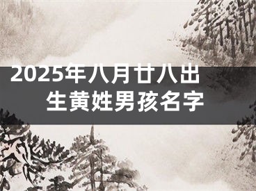 2025年八月廿八出生黄姓男孩名字