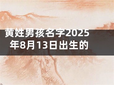 黄姓男孩名字2025年8月13日出生的