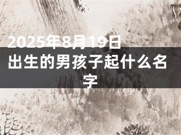 2025年8月19日出生的男孩子起什么名字