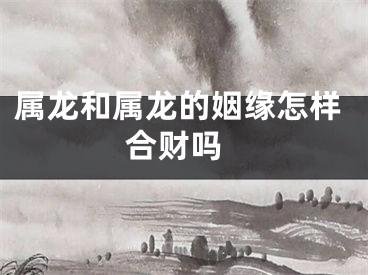 属龙和属龙的姻缘怎样 合财吗