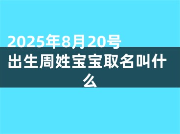 2025年8月20号出生周姓宝宝取名叫什么