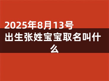 2025年8月13号出生张姓宝宝取名叫什么