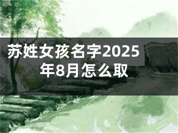 苏姓女孩名字2025年8月怎么取