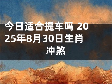 今日适合提车吗 2025年8月30日生肖冲煞