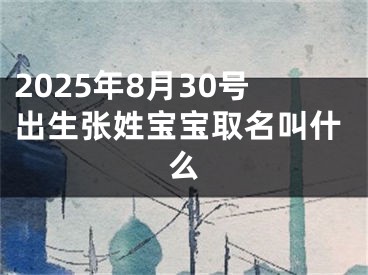 2025年8月30号出生张姓宝宝取名叫什么