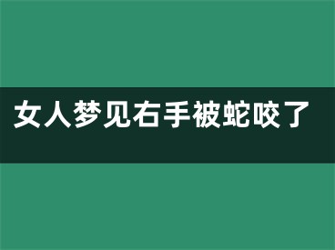 女人梦见右手被蛇咬了