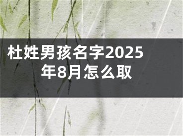 杜姓男孩名字2025年8月怎么取