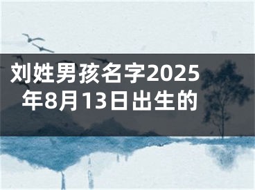刘姓男孩名字2025年8月13日出生的