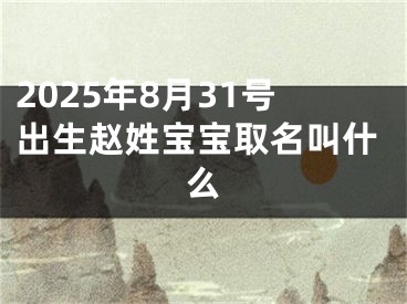2025年8月31号出生赵姓宝宝取名叫什么