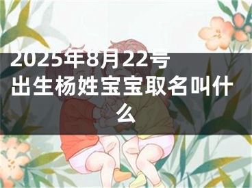 2025年8月22号出生杨姓宝宝取名叫什么