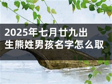 2025年七月廿九出生熊姓男孩名字怎么取