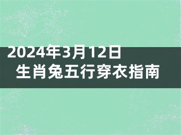 2024年3月12日生肖兔五行穿衣指南