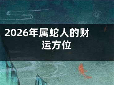 2026年属蛇人的财运方位
