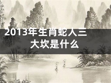 2013年生肖蛇人三大坎是什么