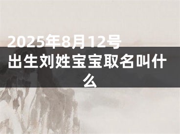 2025年8月12号出生刘姓宝宝取名叫什么