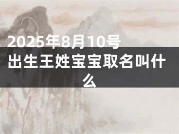 2025年8月10号出生王姓宝宝取名叫什么