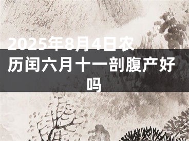 2025年8月4日农历闰六月十一剖腹产好吗