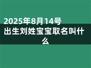 2025年8月14号出生刘姓宝宝取名叫什么