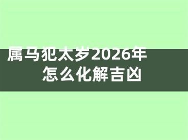 属马犯太岁2026年怎么化解吉凶